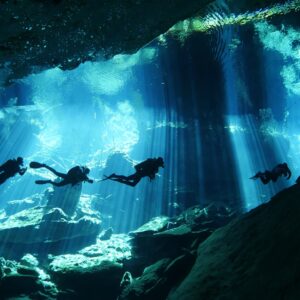 buceo recreativo en cenotes jardin del eden julien garnier scuba diving mexico playa del carmen Plongée loisir cénote